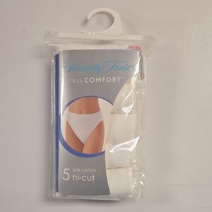 Vanity Fair White Hi-Cut Cotton Briefs - 5 Pack